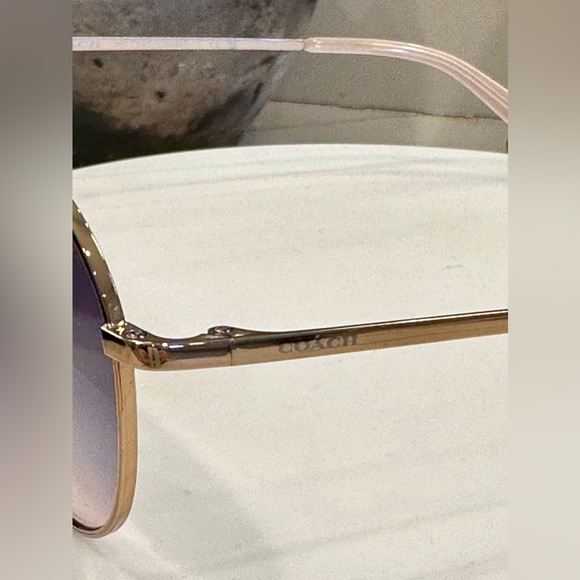 Coach - NWOT - Shiny Rose Gold Sunglasses - Purple Gradient Lenses, Pink Tips main image 14